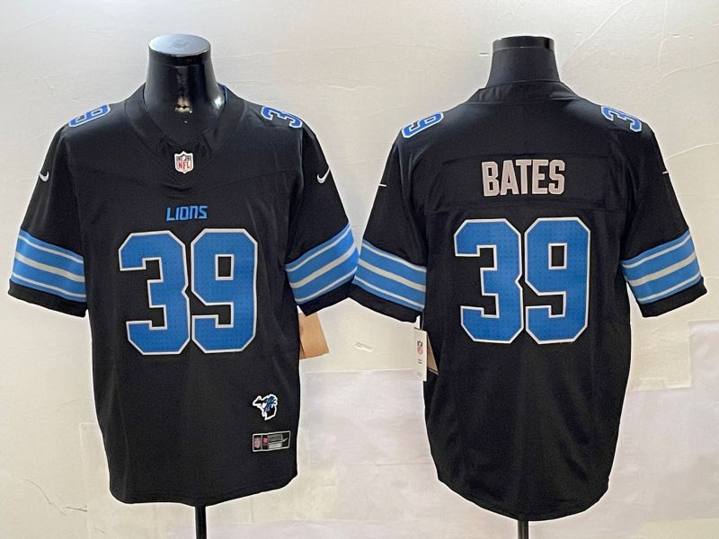 Men Detroit Lions #39 Bates Black three generations 2024 Nike Limited NFL Jersey style 01021